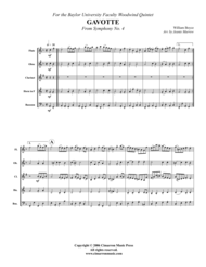 Gavotte from Symphony #4 Sheet Music by William Boyce