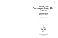Canzona per Sonare No. 1 - La Spiritata Sheet Music by Gabrieli