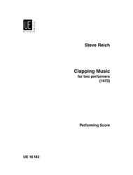 Clapping Music For 2 Players Performance Score Sheet Music by Steve Reich