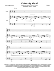 Chicago: Colour My World for Violin & Piano Sheet Music by Chicago