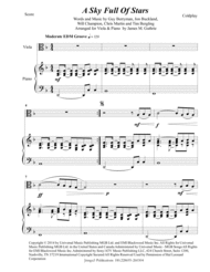 Coldplay: A Sky Full Of Stars for Viola & Piano Sheet Music by Coldplay
