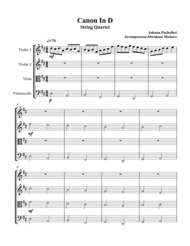 Canon In D String Quartet Sheet Music by Johann Pachelbel