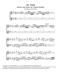Sir Duke - Alto Sax Duet Sheet Music by Stevie Wonder