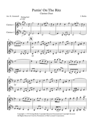 Putting' On The Ritz: Clarinet Duet Sheet Music by Irving Berlin