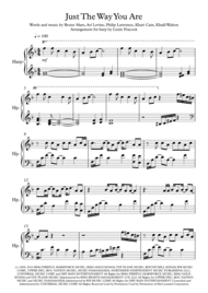 Just The Way You Are - Pedal Harp Solo Sheet Music by Bruno Mars