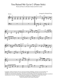 You Raise Me Up - Piano Solo in C Key (Gosh Groban) Sheet Music by Josh Groban