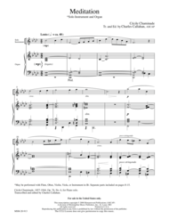Meditation for Solo Instrument and Organ Sheet Music by Cecile Chaminade
