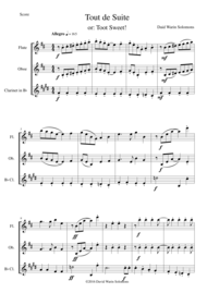 Tout de Suite (or Toot Sweet) for wind trio Sheet Music by David Warin Solomons