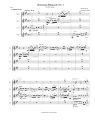 Enescu - Romanian Rhapsody #1 for Flute Quartet Sheet Music by Enescu