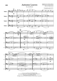 Autumn Leaves for trombone quartet Sheet Music by Joseph Kosma