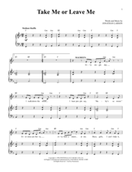Take Me Or Leave Me Sheet Music by Rent (Musical)