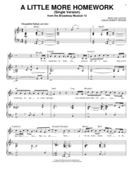 A Little More Homework (from 13: The Musical) Sheet Music by Jason Robert Brown