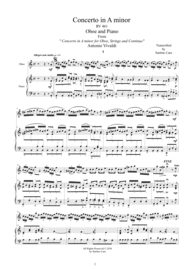 Vivaldi - Oboe Concerto in A minor RV 461 for Oboe and Piano Sheet Music by Antonio Vivaldi
