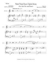 TURN YOUR EYES UPON JESUS (Alto Sax Piano and Sax Part) Sheet Music by Helen H. Lemmel