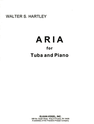 Aria Sheet Music by Walter Hartley