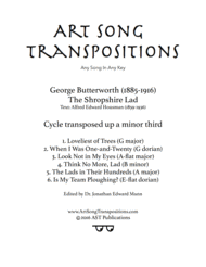 The Shropshire Lad (transposed up a minor 3rd) Sheet Music by George Butterworth