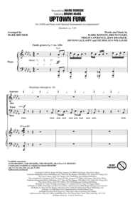 Uptown Funk (feat. Bruno Mars) (arr. Mark Brymer) Sheet Music by Mark Ronson