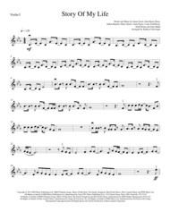 Story Of My Life - String Quartet Sheet Music by One Direction