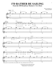I'd Rather Be Sailing Sheet Music by William Finn