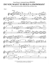 Do You Want To Build A Snowman? (from FROZEN) for Flute Quartet Sheet Music by Robert Lopez