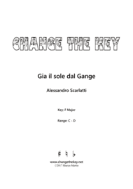 Gia il sole dal Gange - F Major Sheet Music by Alessandro Scarlatti