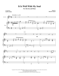 It Is Well With My Soul (Alt Sax Piano and Sax Part) Sheet Music by Philip P. Bliss