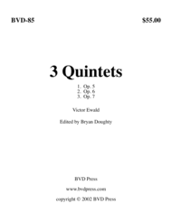 3 Ewald Quintets Sheet Music by Victor Ewald