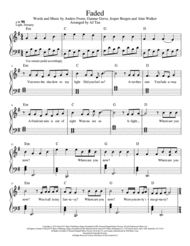 Faded (Piano/Vocal/Chords) Sheet Music by Alan Walker