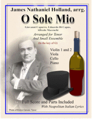O Sole Mio Arranged for Tenor and Small Ensemble Key of G Sheet Music by Giovanni Capurro