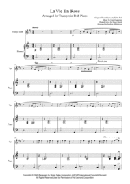 La Vie En Rose for Trumpet and Piano Sheet Music by Edith Piaf