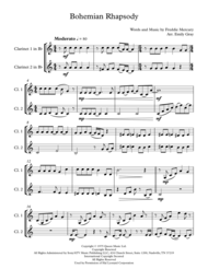 Bohemian Rhapsody for Two Clarinets Sheet Music by Queen