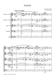 E. Grieg: Elegie (Brass Quintet) Sheet Music by Edvard Grieg