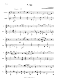 Byrd's Jigg for clarinet and guitar Sheet Music by William Byrd