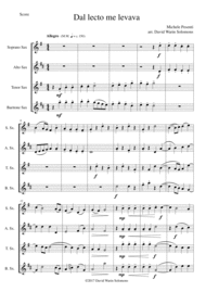 Dal lecto me levava for saxophone quartet Sheet Music by Michele Pesenti