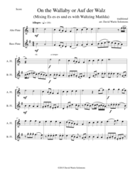 On the Wallaby (or Auf der Walz) for alto and bass flutes Sheet Music by Traditional