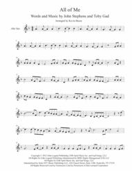 All Of Me - (Original key) - Alto Sax Sheet Music by John Legend