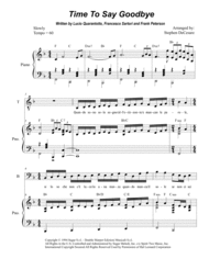 Time To Say Goodbye (Duet for Tenor and Bass Solo) Sheet Music by Sarah Brightman with Andrea Bocelli