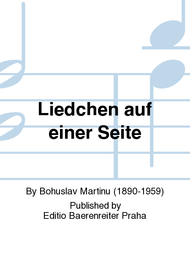 Liedchen auf einer Seite Sheet Music by Bohuslav Martinu