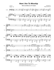 Here I Am To Worship (Duet for Violin and Cello) Sheet Music by Phillips
