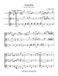 Estrellita / My little star for guitar trio Sheet Music by M. Ponce