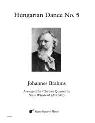 Hungarian Dance No. 5 for Clarinet Quartet or Choir Sheet Music by Johannes Brahms