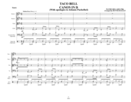 TACO BELL CANON IN D - Bossa Nova - String Quartet with optional Acoustic Bass and Drum Set Parts Sheet Music by Dennis Ruello