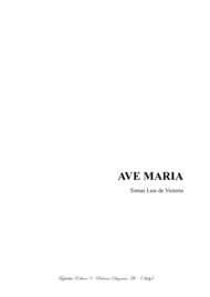 AVE MARIA - De Victoria Sheet Music by Tomas Luis de Victoria