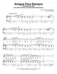 Amigos Para Siempre (Friends For Life) Sheet Music by Don Black