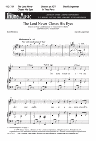 The Lord Never Closes His Eyes Sheet Music by David Angerman
