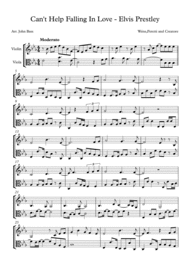 Can't Help Falling In Love-arranged for Violin and Viola Sheet Music by Michael Buble