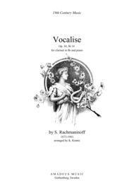 Vocalise Op. 34 for clarinet in Bb and piano Sheet Music by S. Rachmaninoff (1873-1943)