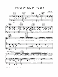 The Great Gig In The Sky Sheet Music by Richard Wright