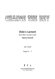 Dido's Lament - F Minor Sheet Music by Henry Purcell