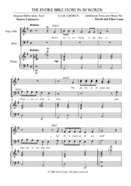 The Entire Bible Story in 50 Words Sheet Music by David Luna